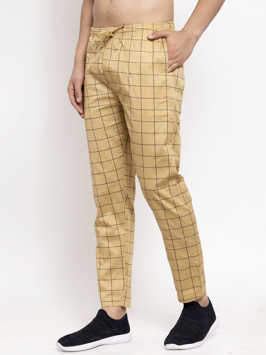 Buy Blue White Check Regular Fit Solid Trouser Cotton for Best Price,  Reviews, Free Shipping